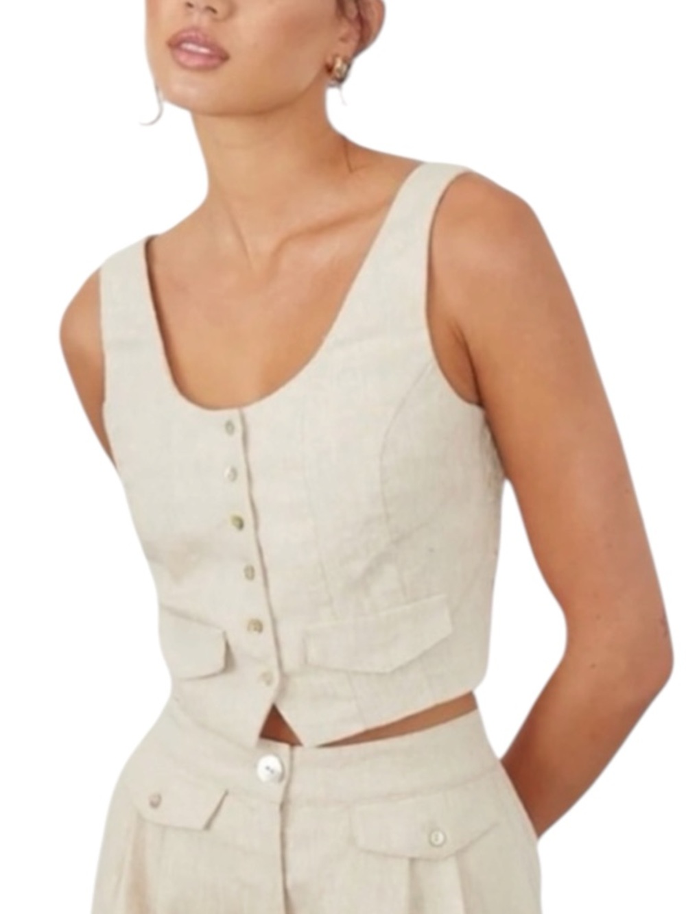 ANTHROPOLOGIE SOVERE "The Instance" Crop Vest in Natura Size XL — GORGEOUS!!!